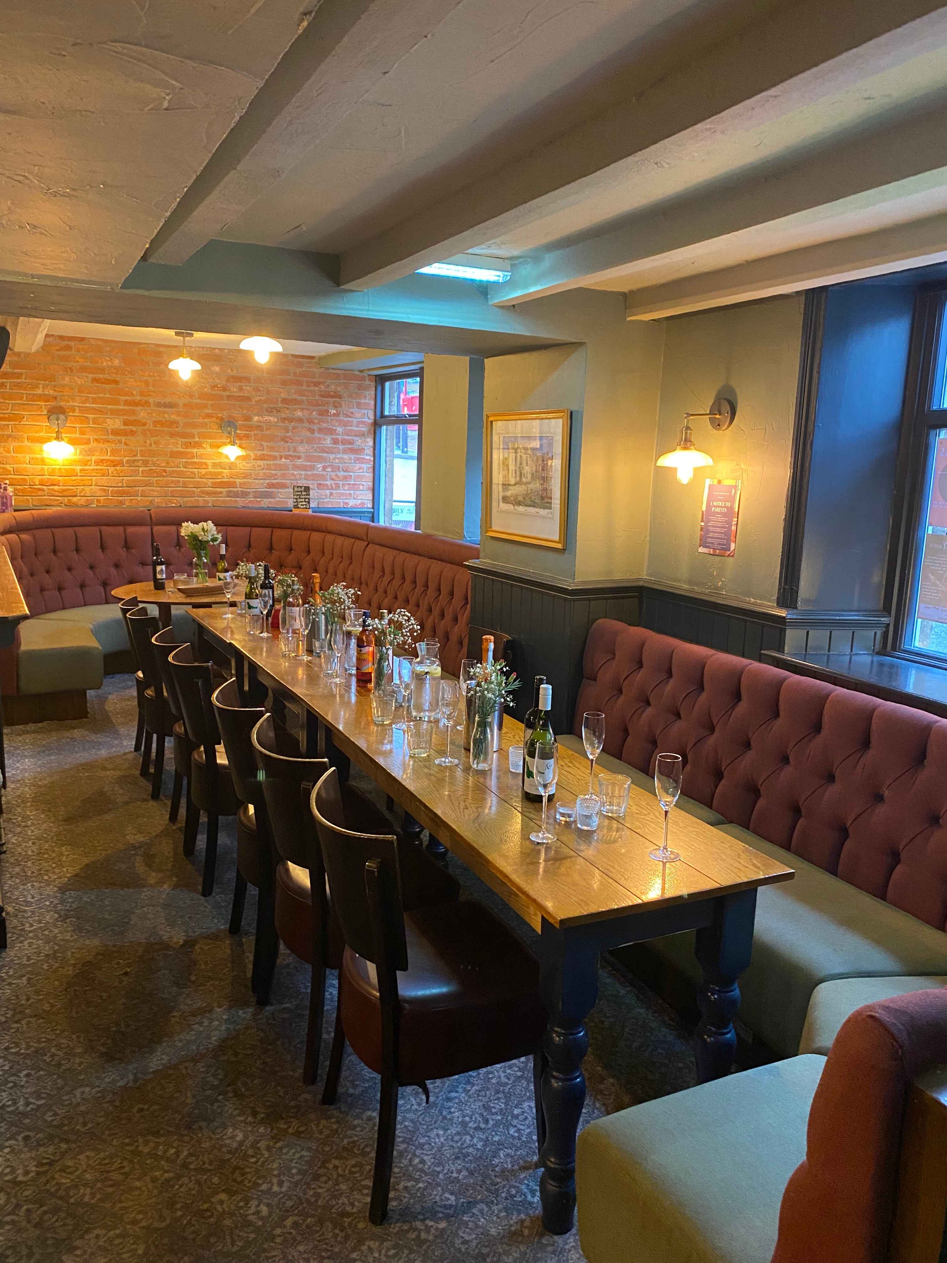 Booth seating in The Lookout