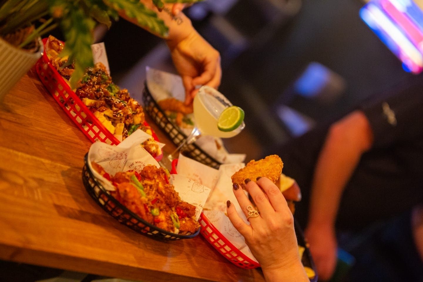 Food and drinks set up in The Games Room