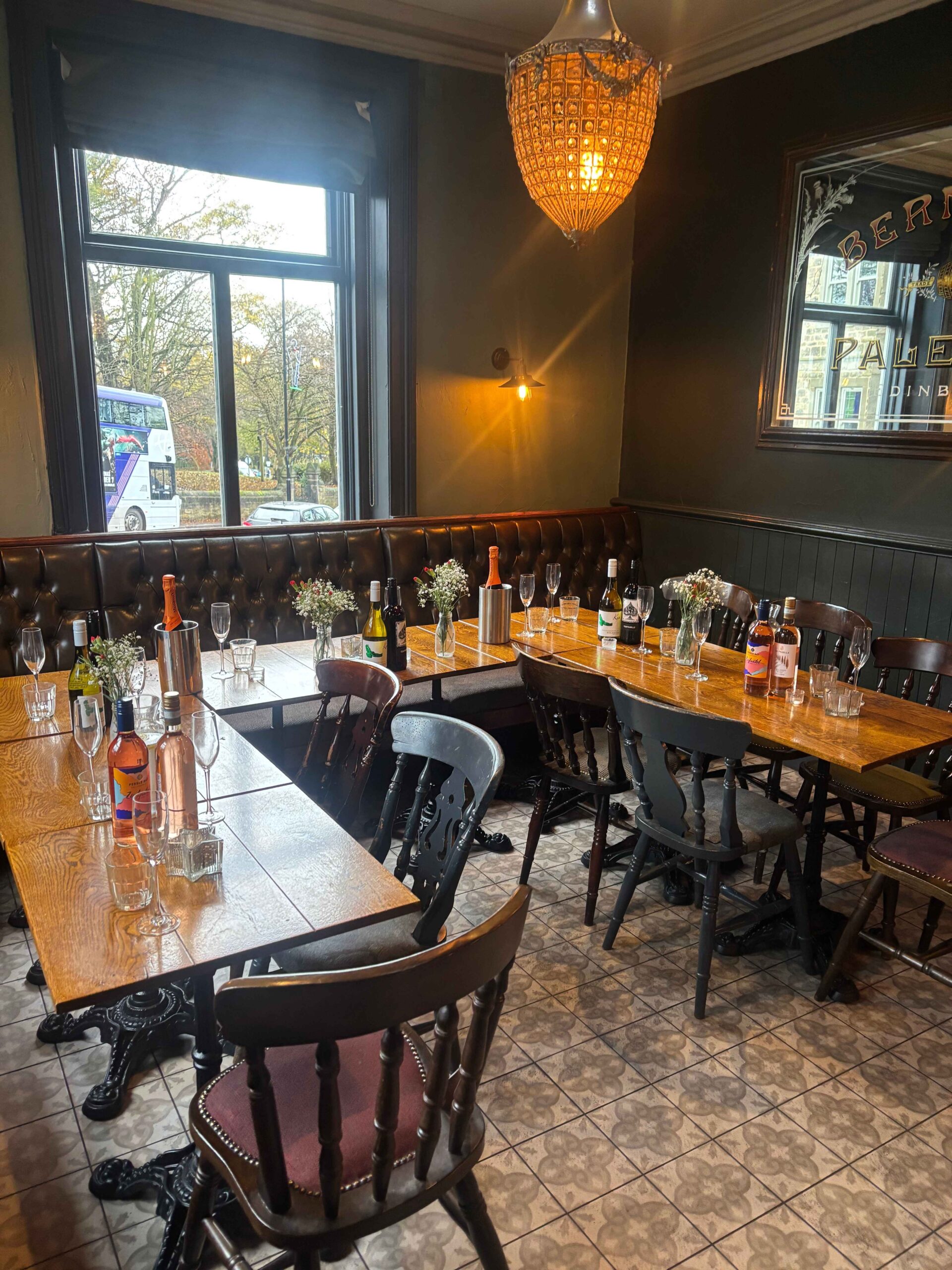 Snug seating area with window view